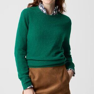 Crewneck sweater in extra-soft yarn, academic green, size XS